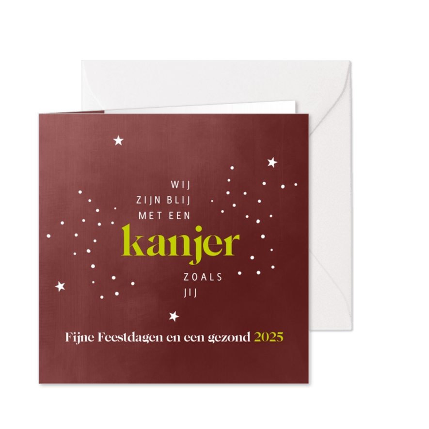 Kerst zakelijk Wij zijn blij met een kanjer zoals jij - Kaartimpressie