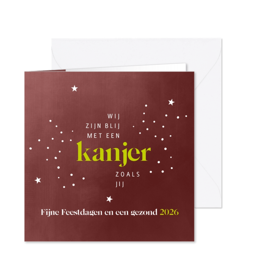 Kerst zakelijk Wij zijn blij met een kanjer zoals jij - Kaartimpressie