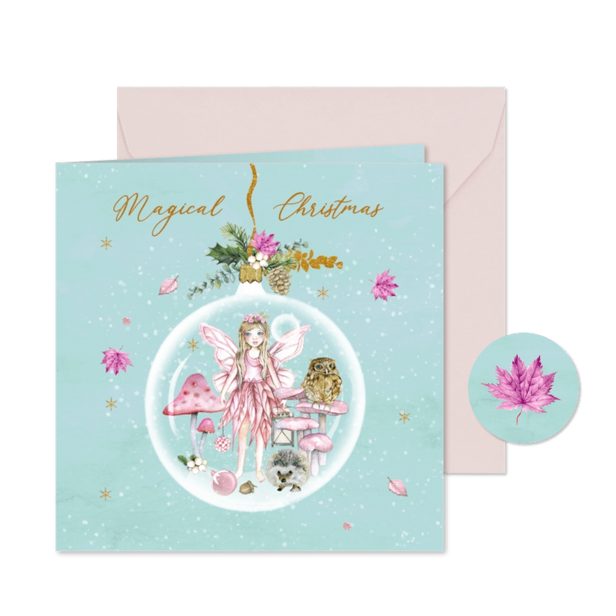 Kerstbal magical elfje - Kaartimpressie