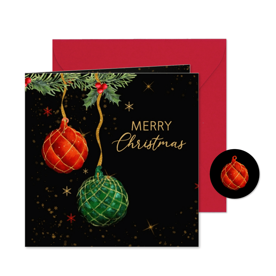 Kerstballen botanische dennetakjes - Kaartimpressie