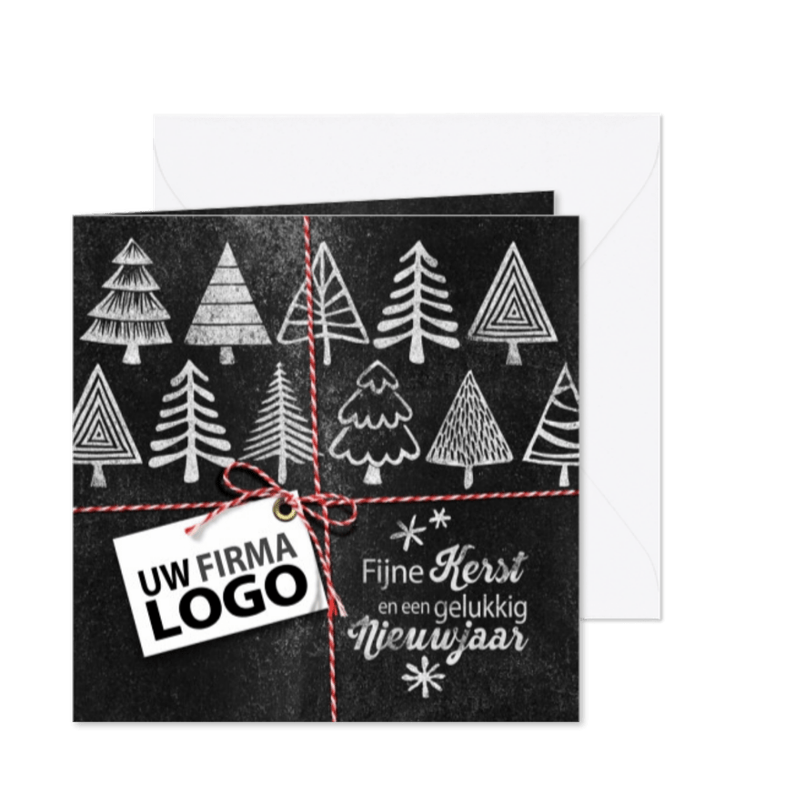 Kerstbomen logo krijtbord zakelijke kerstkaart - Kaartimpressie