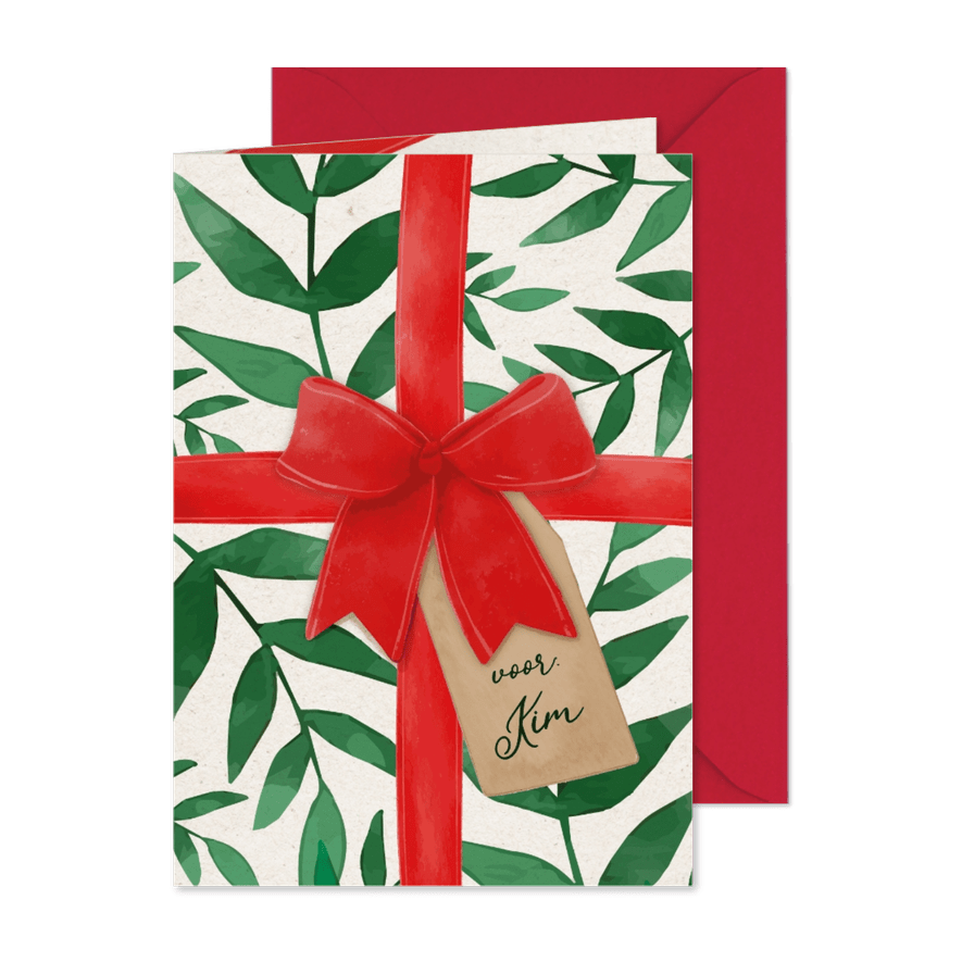 Kerstcadeautje kerstkaart - Kaartimpressie