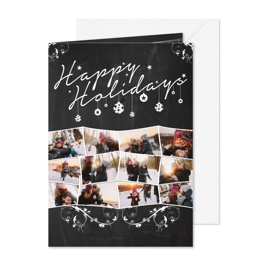 Kerstcollage krijt 12 foto's - Kaartimpressie