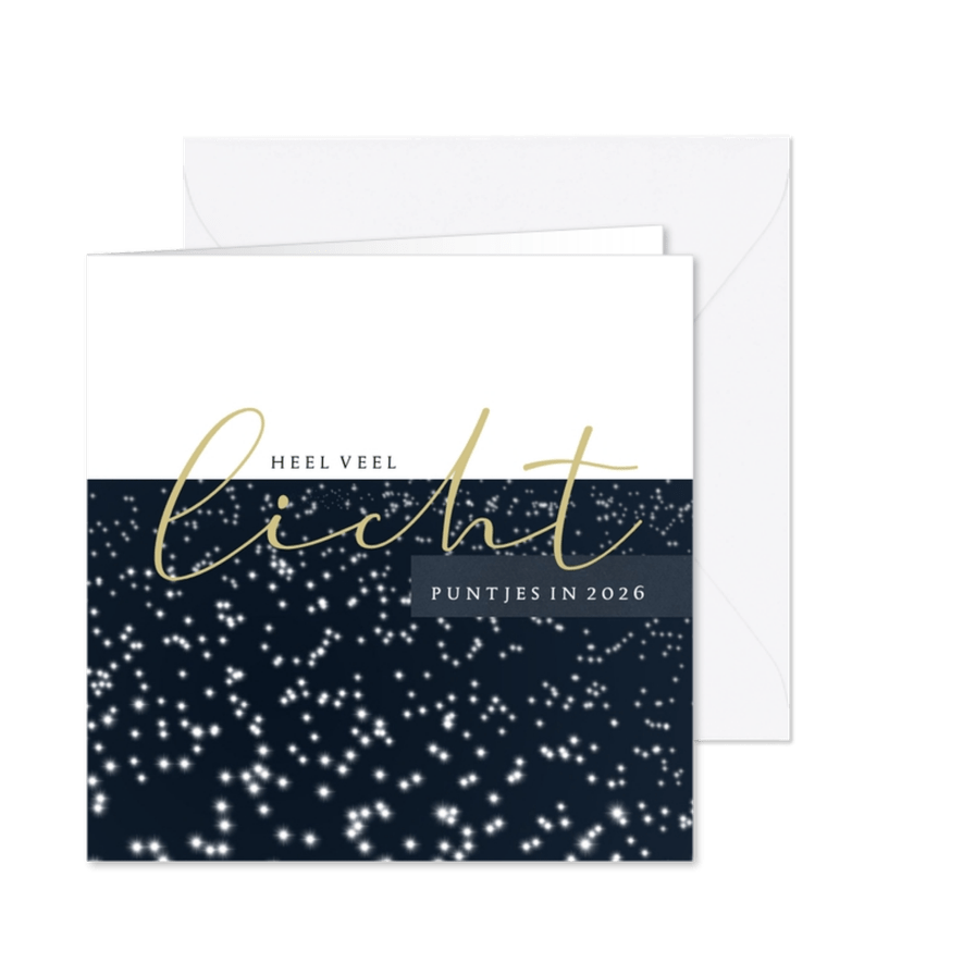 Kerstkaart 2025-2026 veel lichtpuntjes - Kaartimpressie