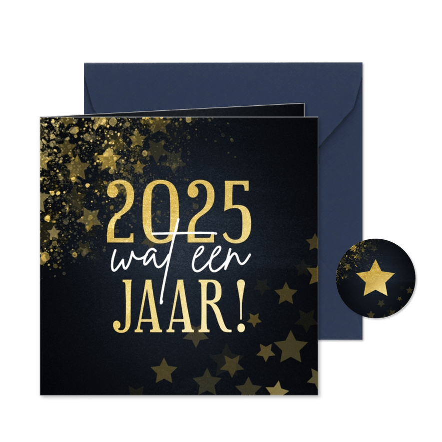 Kerstkaart 2025 wat een jaar met sterren - Kaartimpressie