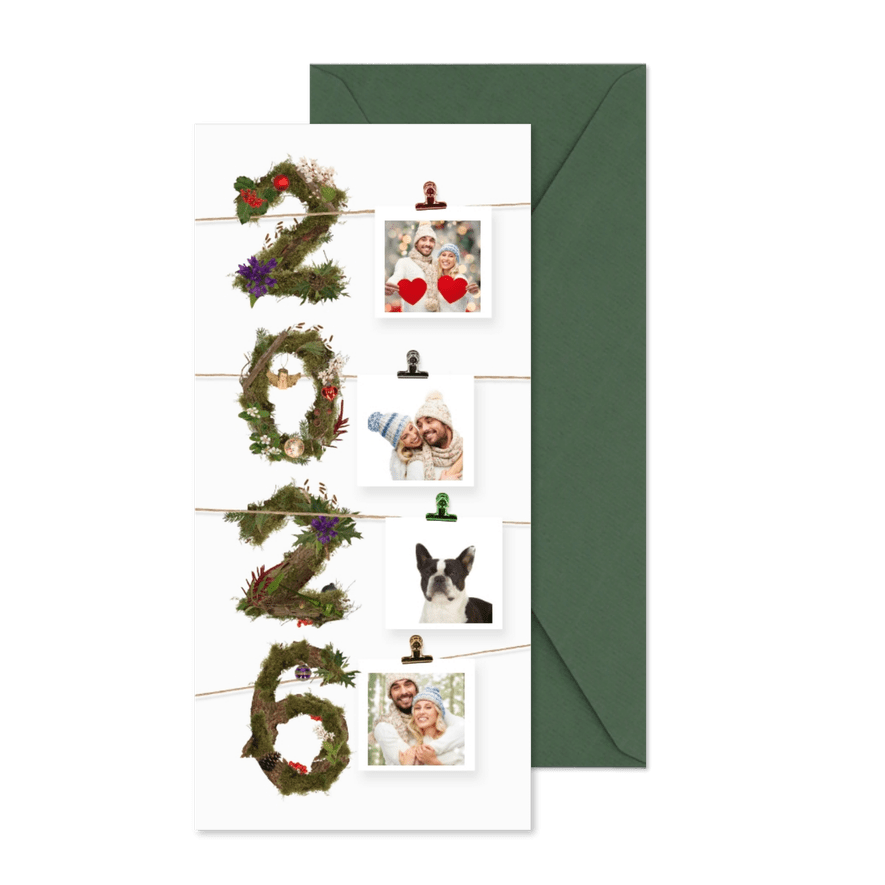 Kerstkaart 2026 natuur collage - Kaartimpressie