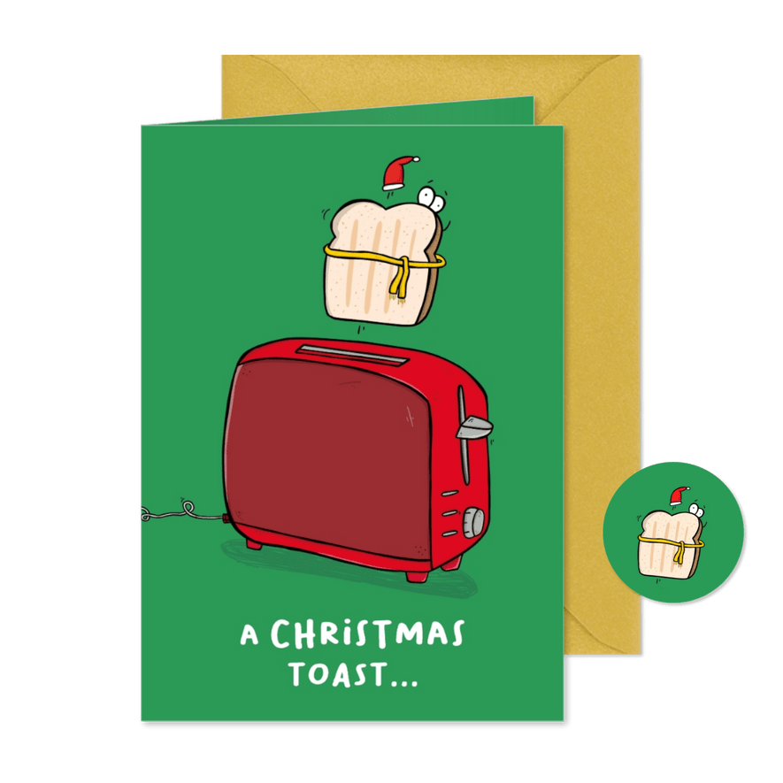 Kerstkaart a christmas toast - Kaartimpressie