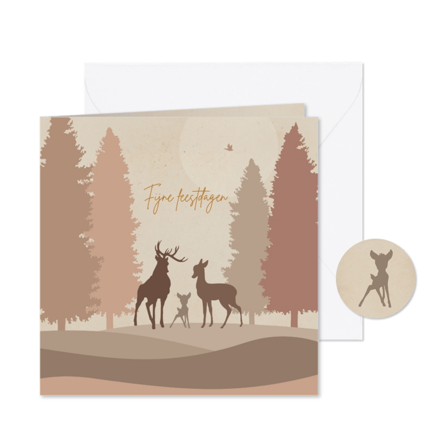 Kerstkaart baby op komst hertjes - Kaartimpressie