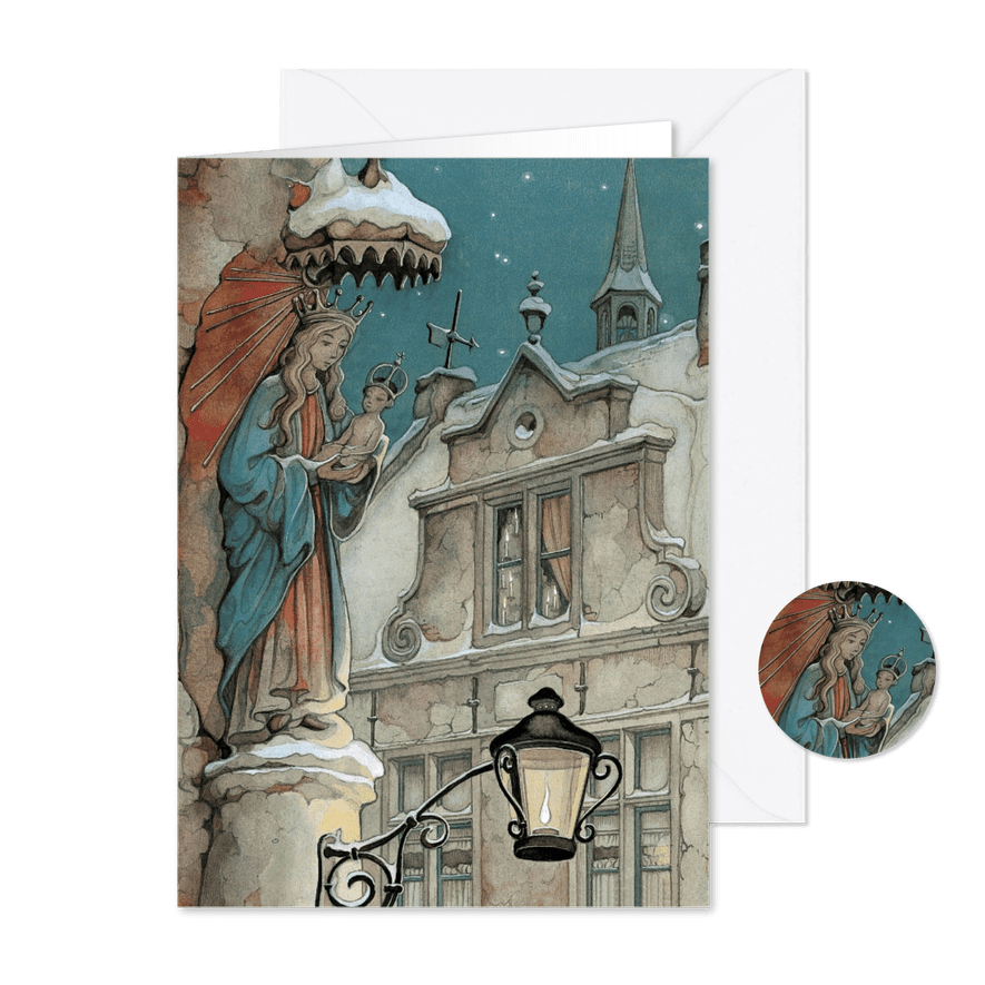 Kerstkaart beeld Maria en Jezus - Kaartimpressie