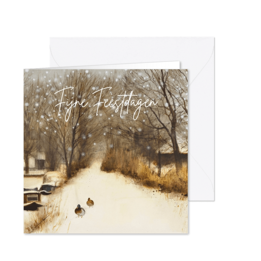 Kerstkaart bevroren landschap - Kaartimpressie