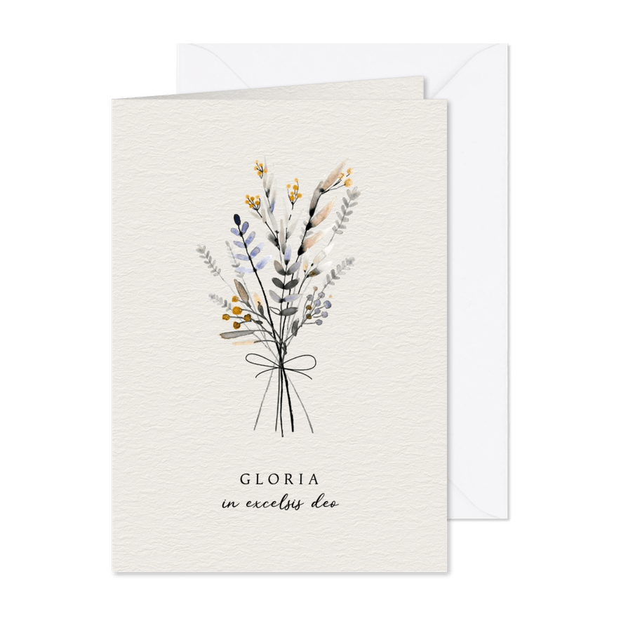 Kerstkaart boeket christelijk - Kaartimpressie