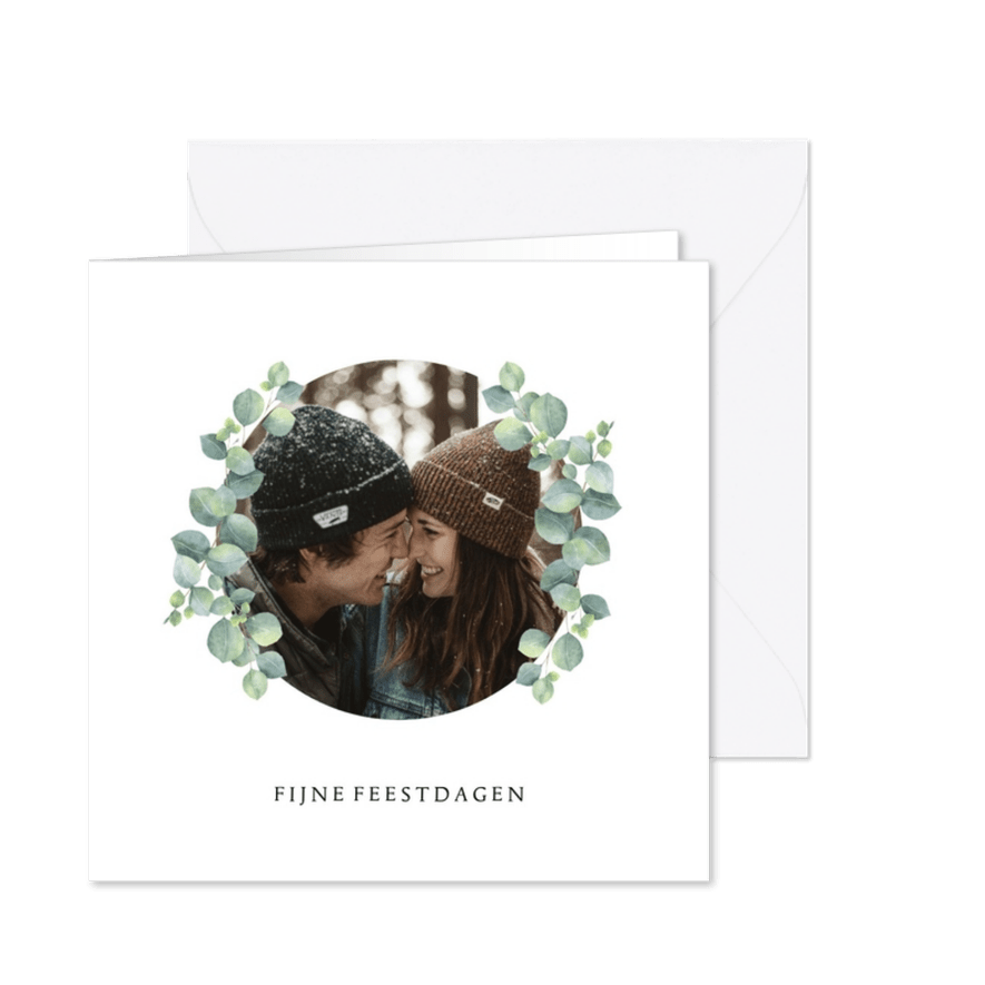 Kerstkaart botanisch eucalyptus foto  - Kaartimpressie