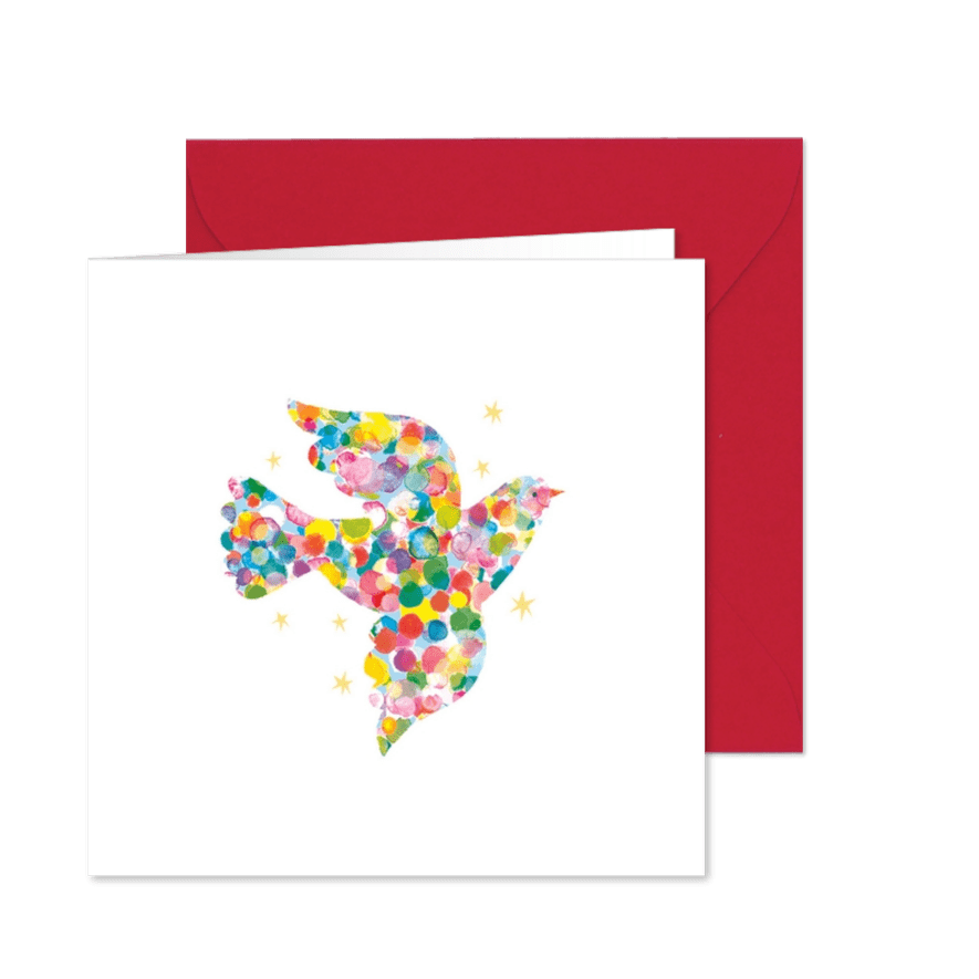 Kerstkaart Bright Dove wit - Kaartimpressie