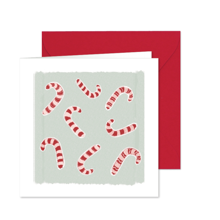 Kerstkaart candy cane Duchenne Parent Project - Kaartimpressie