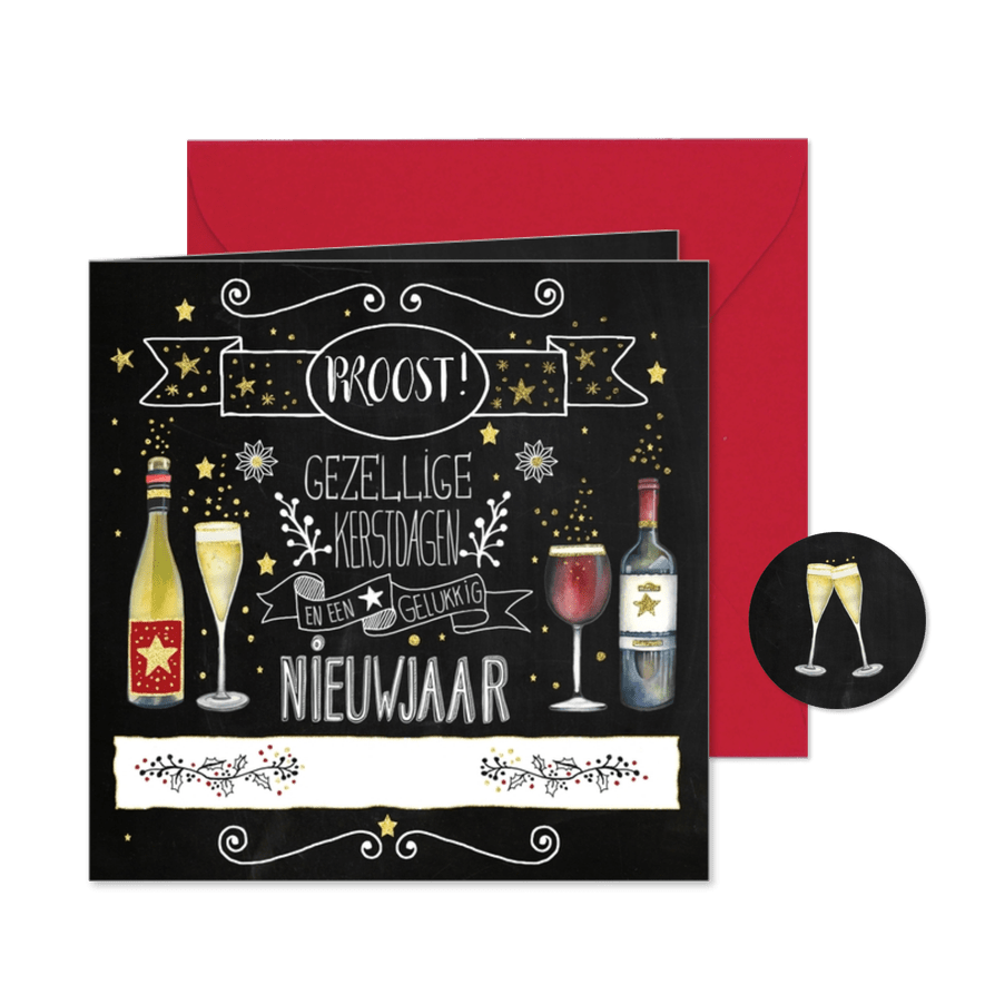 Kerstkaart chalkbord handlettering - Kaartimpressie