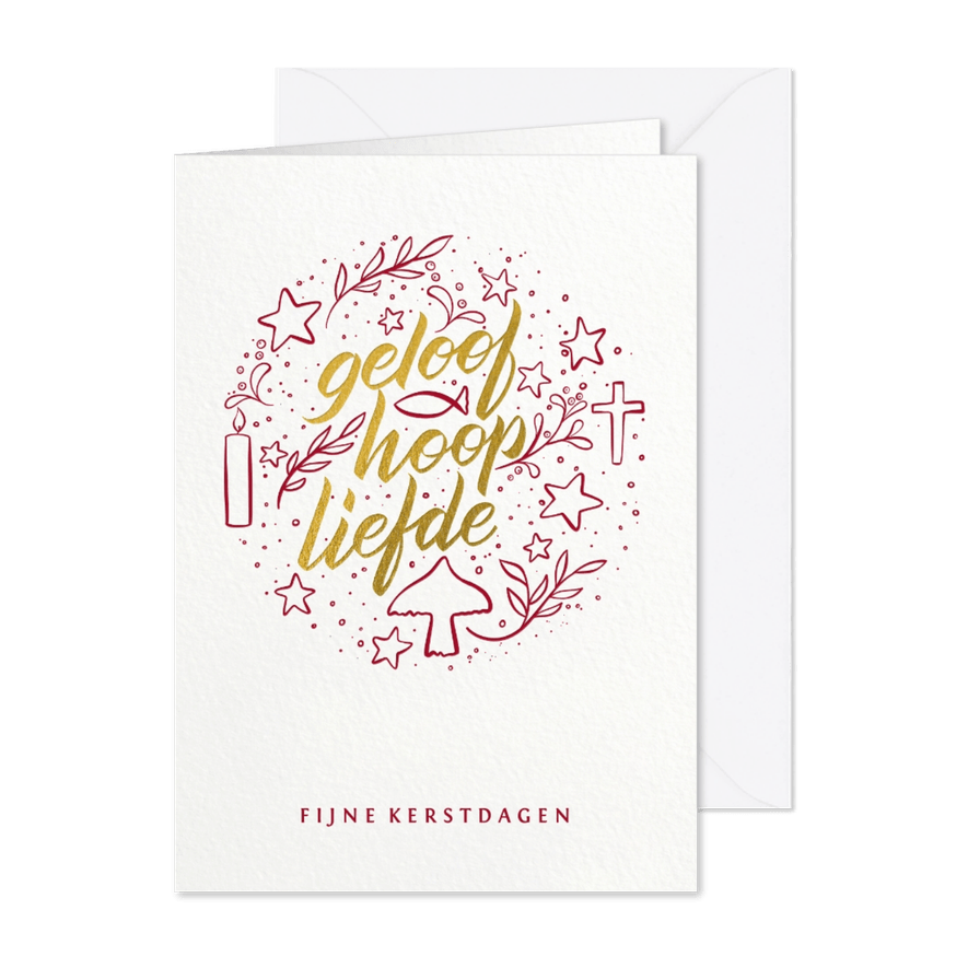 Kerstkaart christelijk illustratie geloof hoop liefde - Kaartimpressie