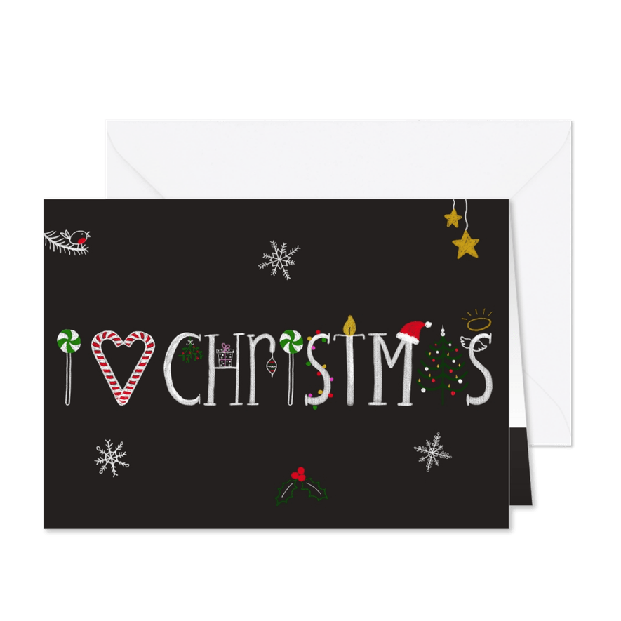 Kerstkaart CliniClowns I love Christmas - Kaartimpressie