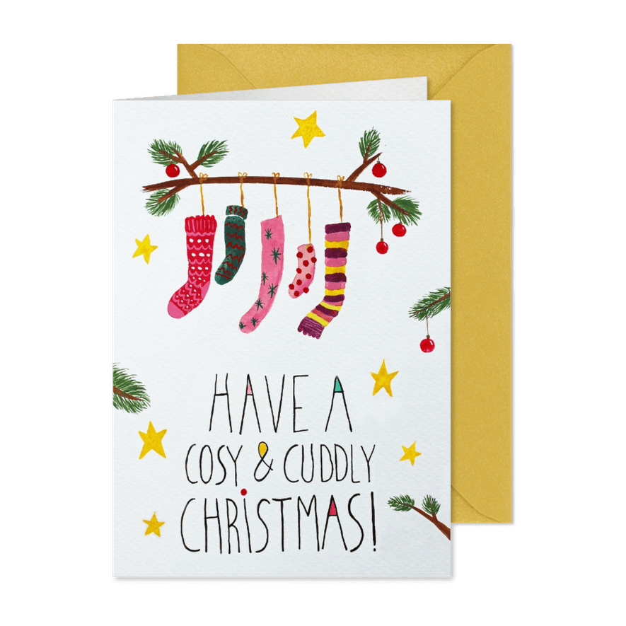 Kerstkaart CliniClowns sokken - Kaartimpressie