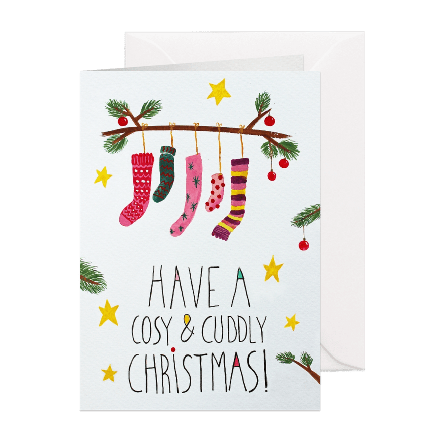 Kerstkaart CliniClowns sokken - Kaartimpressie