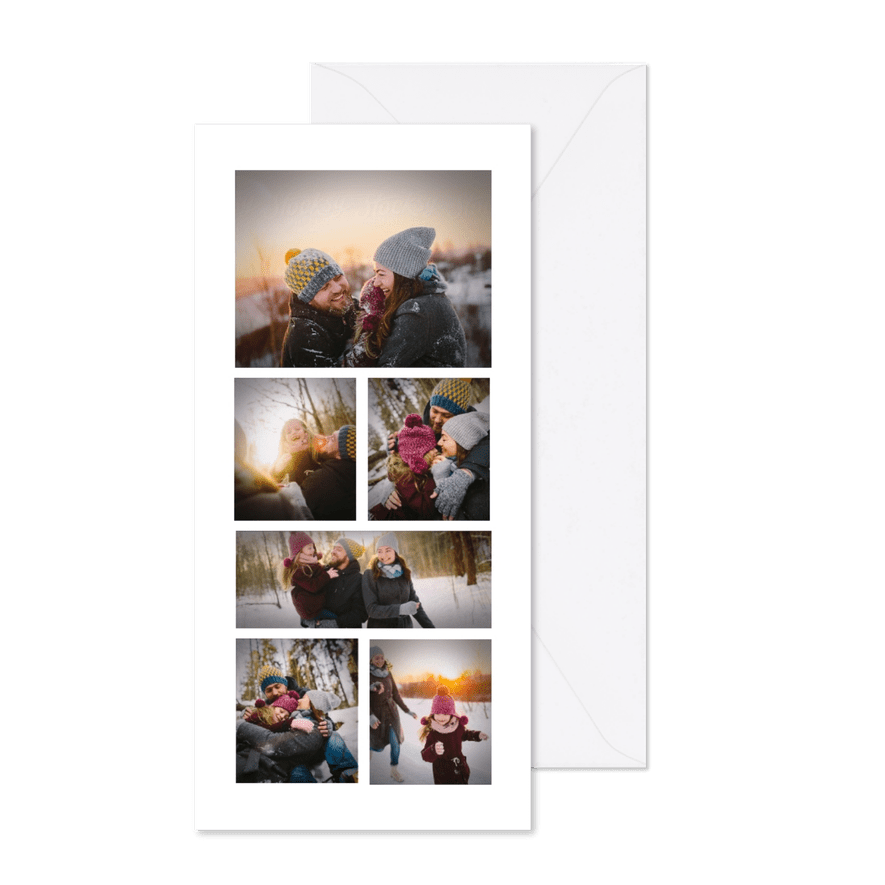 Kerstkaart collage 6 foto's langwerpig - Kaartimpressie