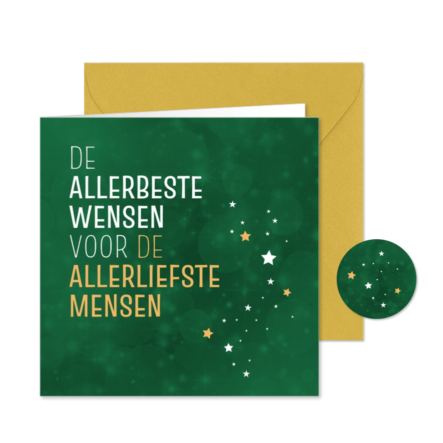 Kerstkaart de allerbeste wensen voor de allerliefste mensen - Kaartimpressie