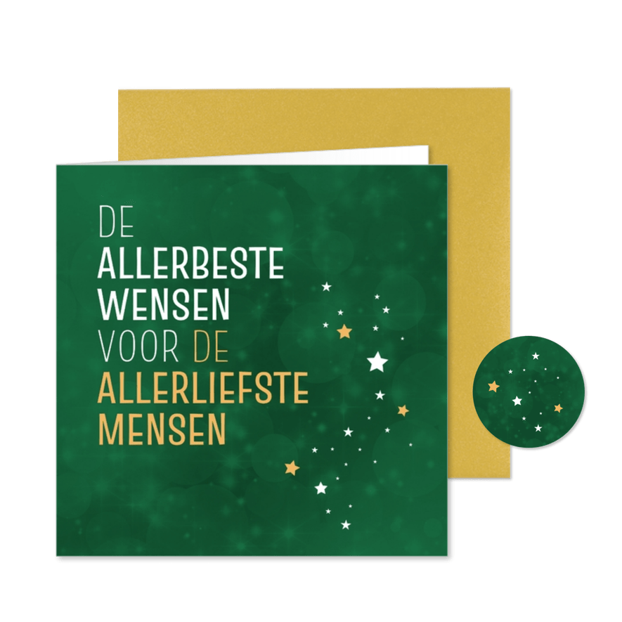 Kerstkaart de allerbeste wensen voor de allerliefste mensen - Kaartimpressie