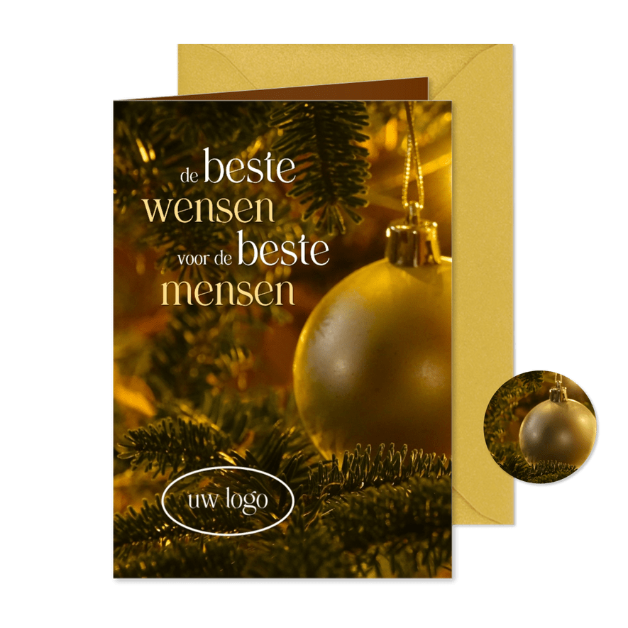 Kerstkaart de beste wensen voor de beste mensen - Kaartimpressie