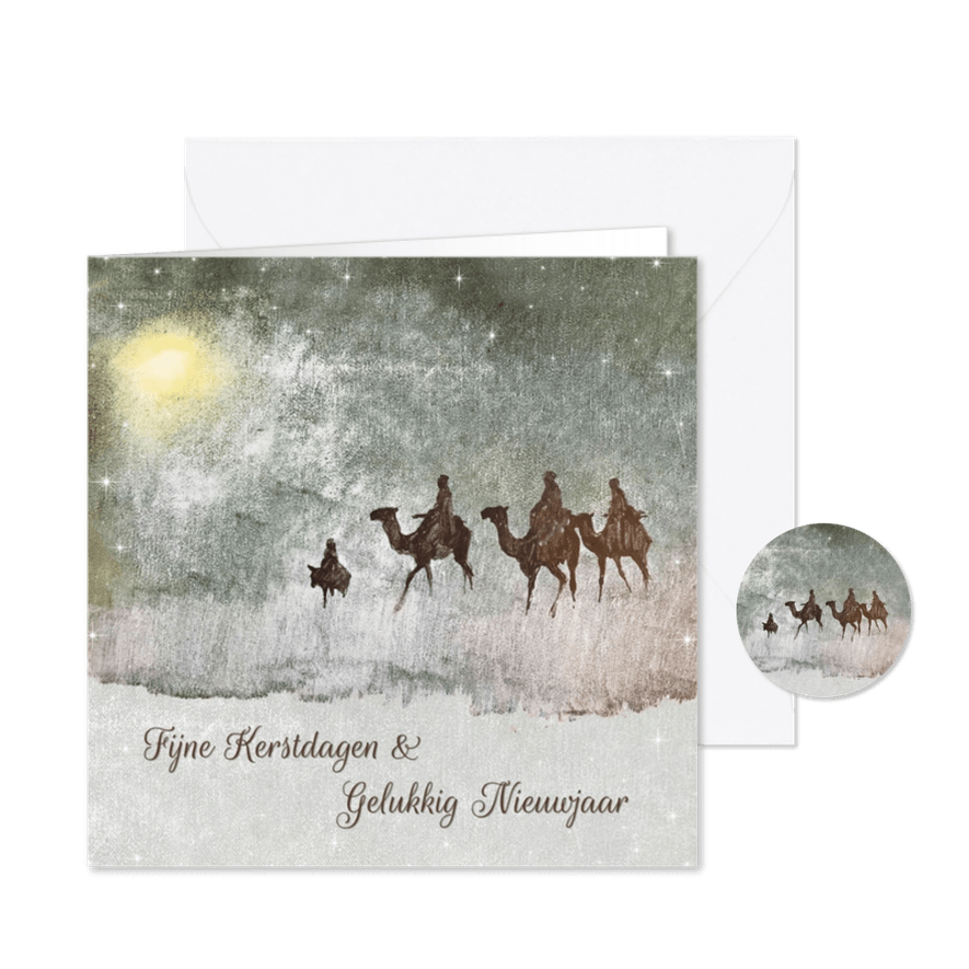 Kerstkaart De drie Wijzen uit het oosten - Kaartimpressie