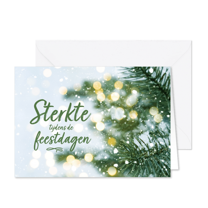 Kerstkaart dennentak sterkte tijdens de feestdagen - Kaartimpressie