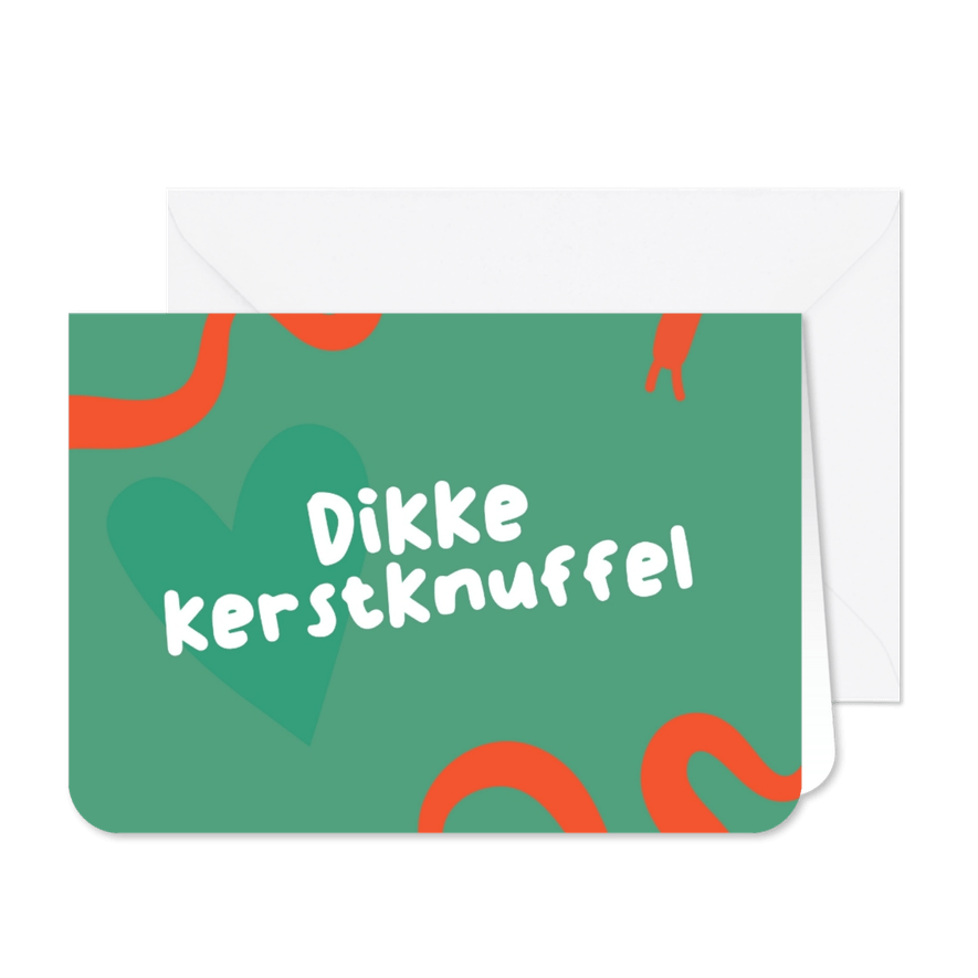 Kerstkaart - Dikke kerstknuffel - Kaartimpressie