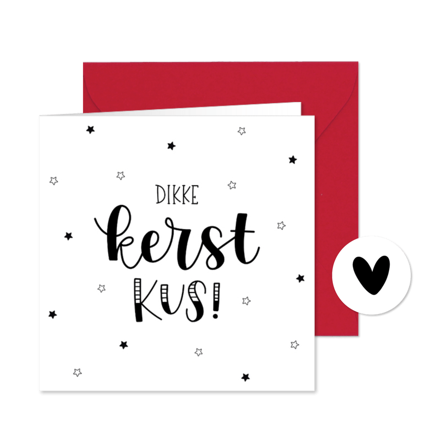 Kerstkaart - Dikke kerstkus! - Kaartimpressie