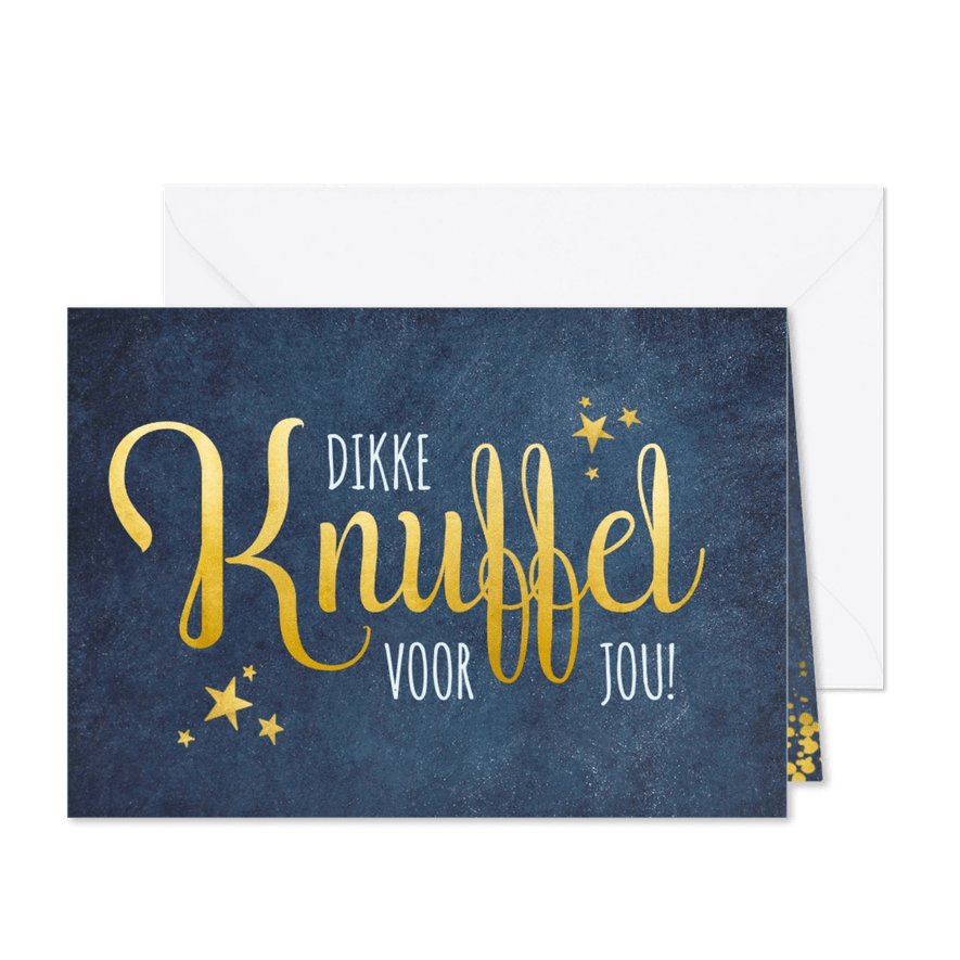 Kerstkaart dikke knuffel bij ziekte, verlies of verdriet - Kaartimpressie