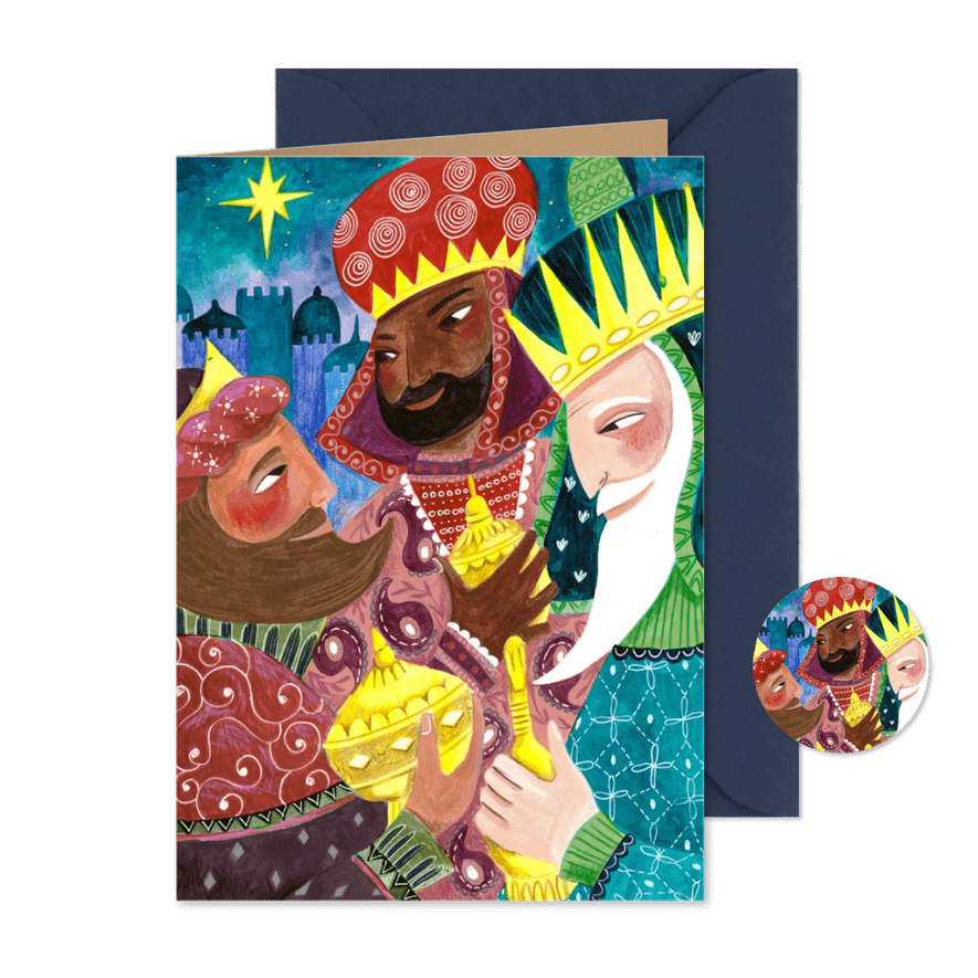 Kerstkaart drie koningen illustratie - Kaartimpressie