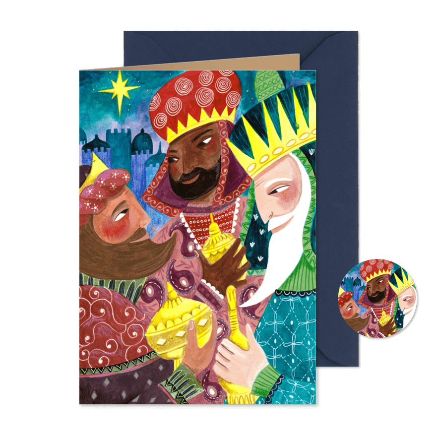 Kerstkaart drie koningen illustratie - Kaartimpressie