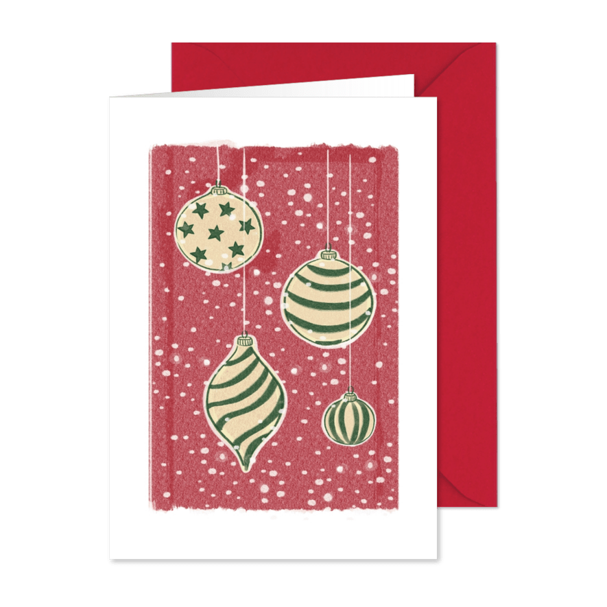 Kerstkaart Duchenne Parent Project kerstballen - Kaartimpressie