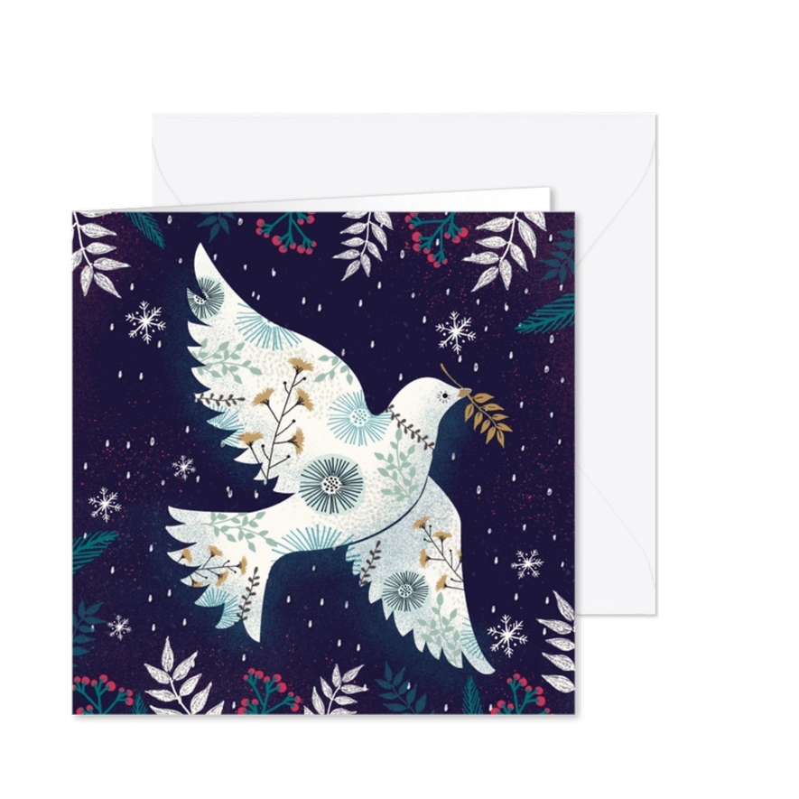 Kerstkaart duif  - Kaartimpressie