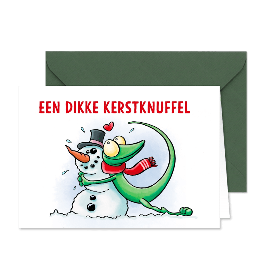 Kerstkaart - Een dikke kerstknuffel - Kaartimpressie