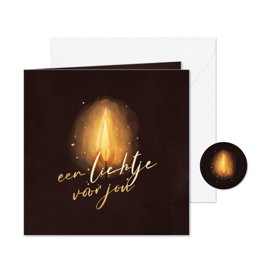 Kerstkaart een lichtje voor jou vlam - Kaartimpressie