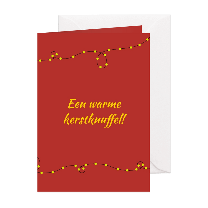 Kerstkaart een warme kerstknuffel GHZ - Kaartimpressie