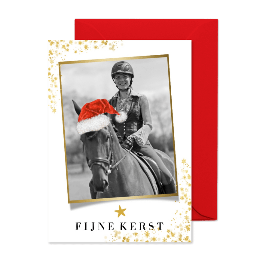 Kerstkaart eigen foto paard - Kaartimpressie