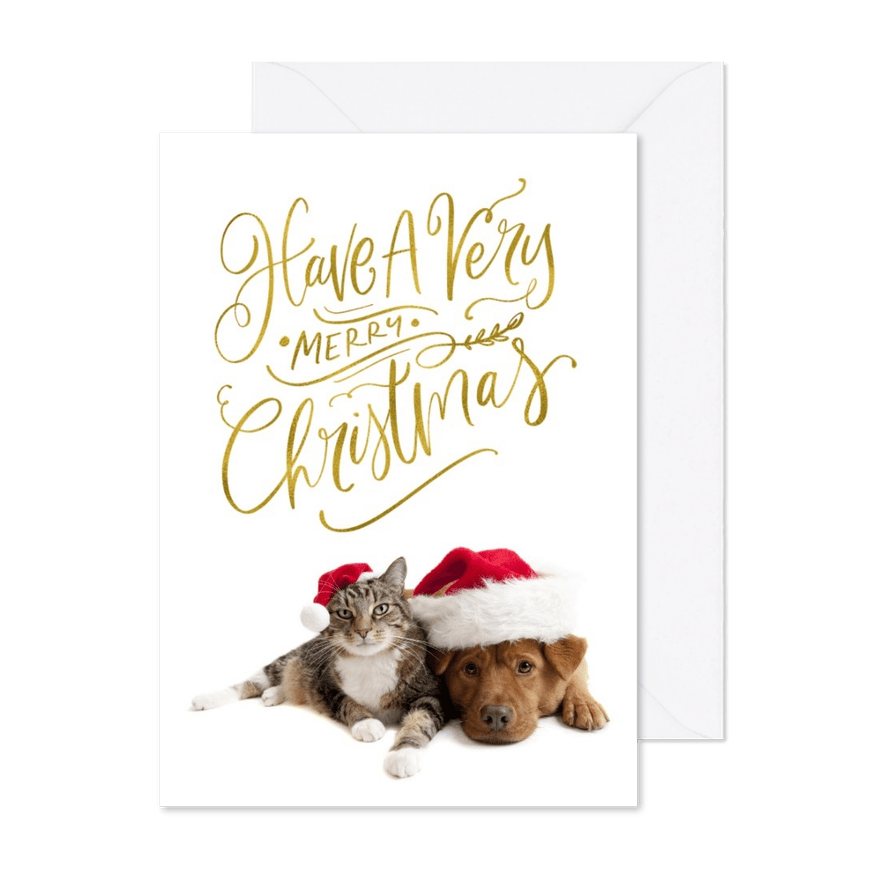 Kerstkaart eigen huisdier Have a Very Merry Christmas - Kaartimpressie