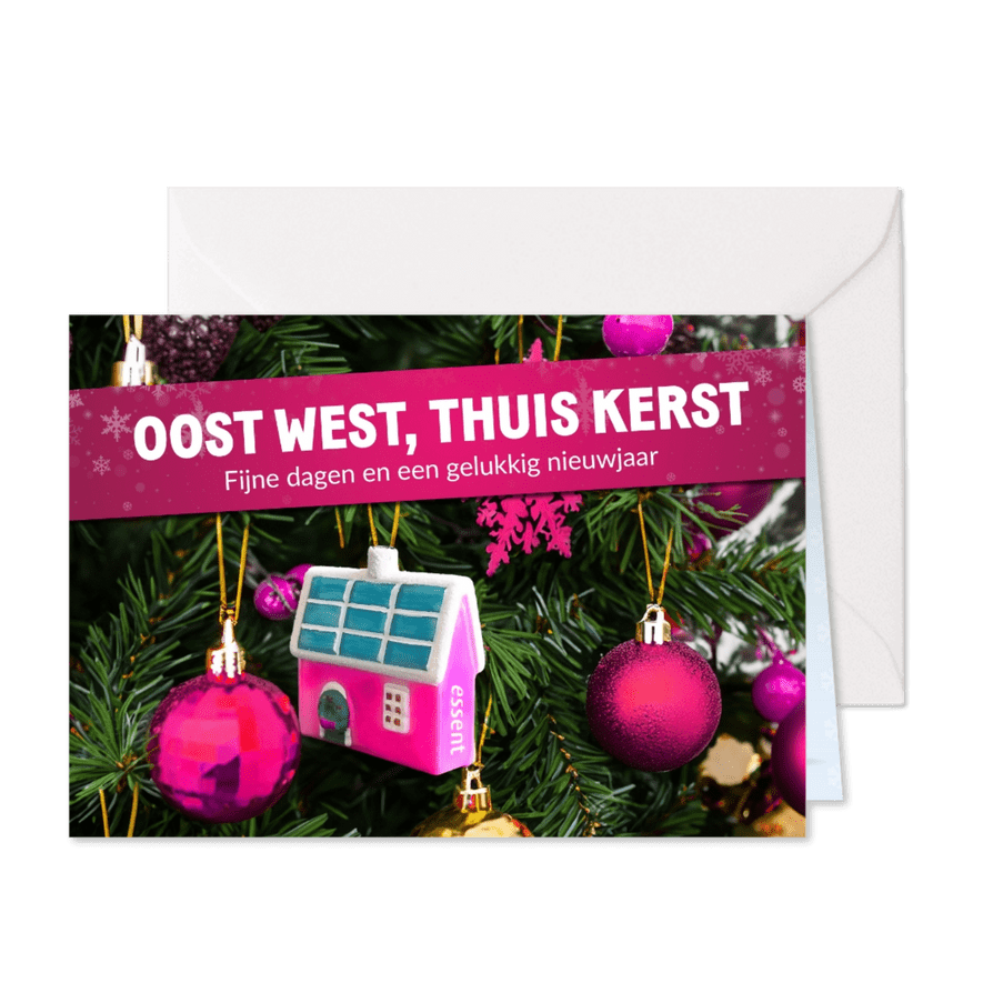 Kerstkaart Essent oost west thuis kerst  - Kaartimpressie