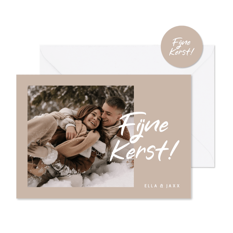 Kerstkaart Fijne Kerst met foto aanpasbaar - Kaartimpressie