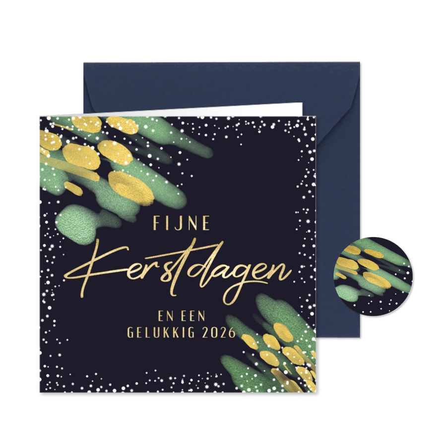 Kerstkaart fijne kerstdagen sneeuw - Kaartimpressie