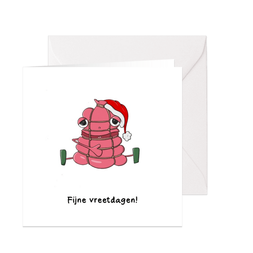 Kerstkaart fijne vreetdagen kaart - Kaartimpressie