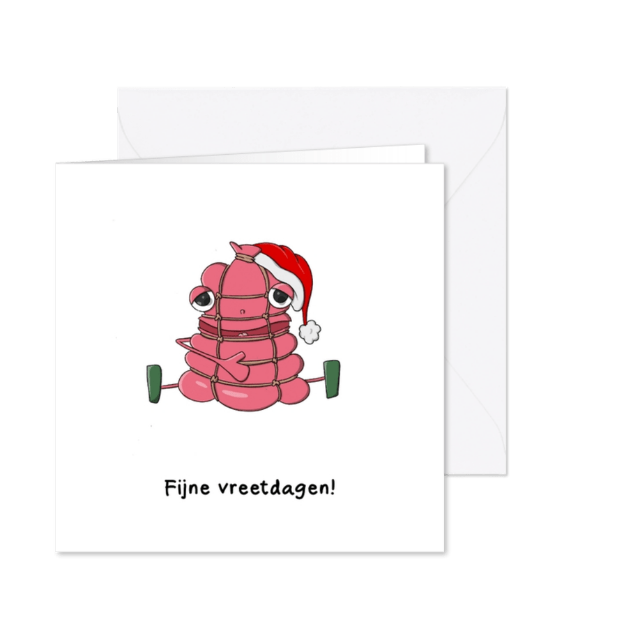 Kerstkaart fijne vreetdagen kaart - Kaartimpressie