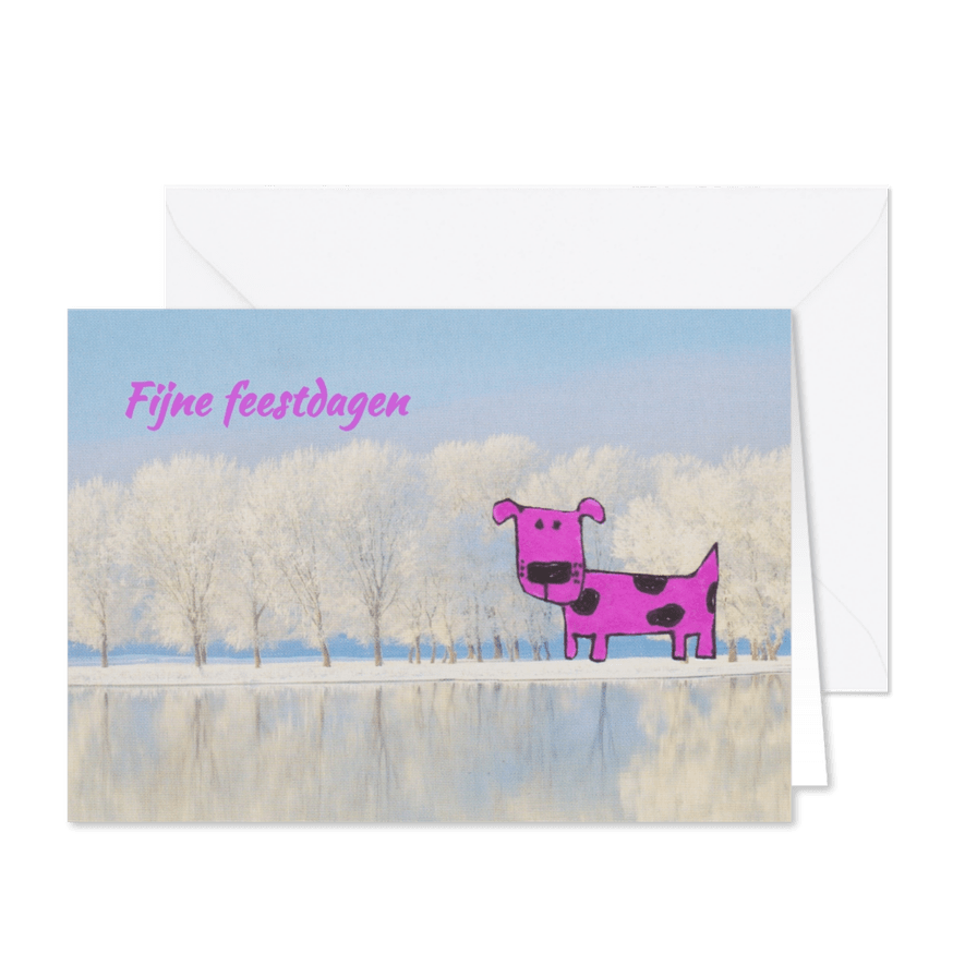 Kerstkaart 'Fijne winterse feestdagen' - Kaartimpressie