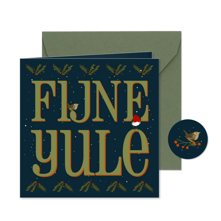 Kerstkaart Fijne Yule - Kaartimpressie