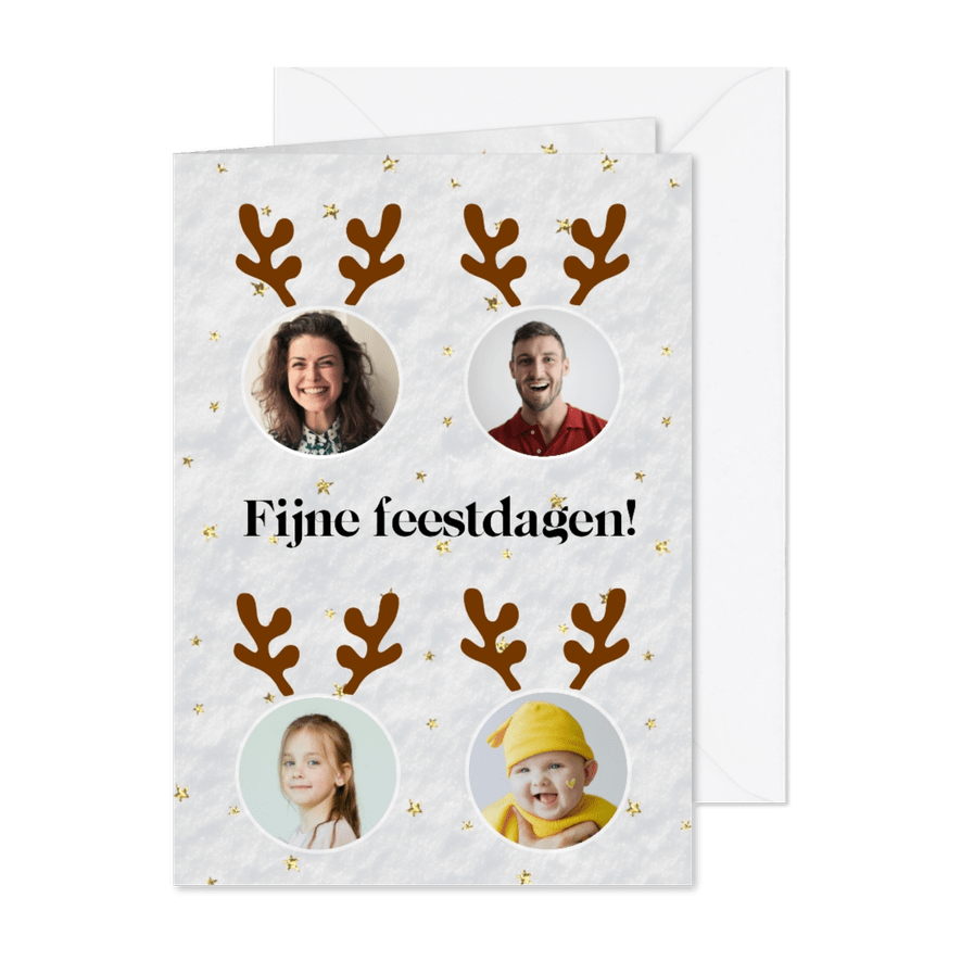 Kerstkaart foto's met gewei GHZ - Kaartimpressie