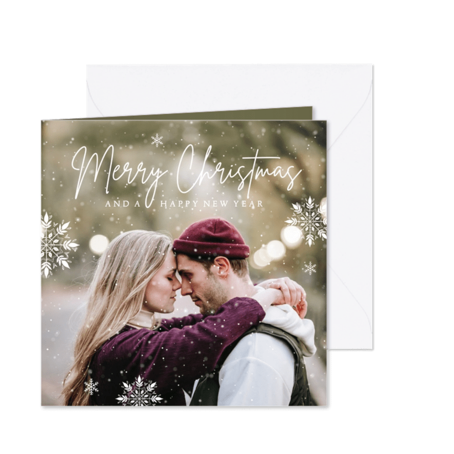Kerstkaart foto winter sneeuw merry christmas - Kaartimpressie